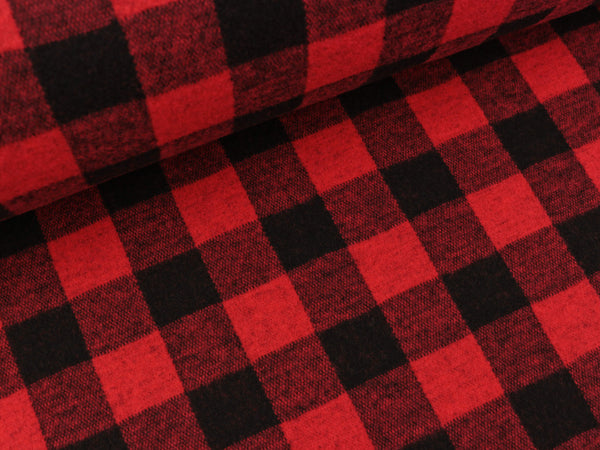 Heavy Knit Karomuster rot-schwarz