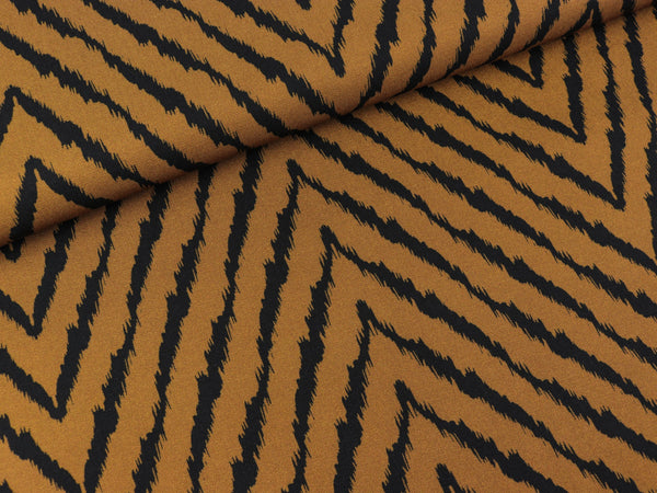 Viskose Webware Amalia Chevronmuster ocker-schwarz