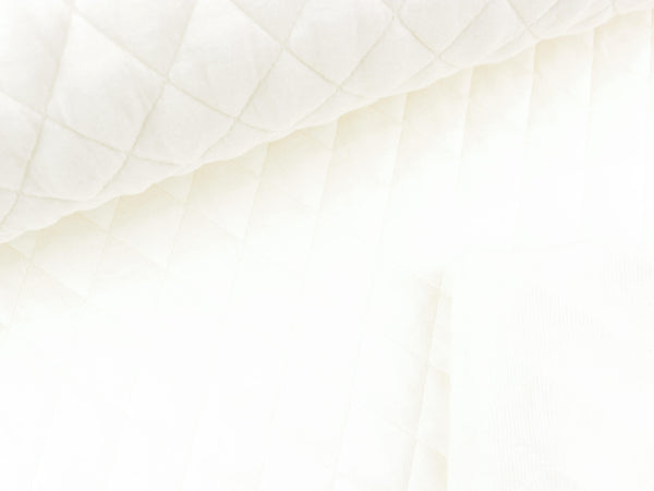 Heavy Knit Viskose Steppstoff Rautenmuster wollweiß uni