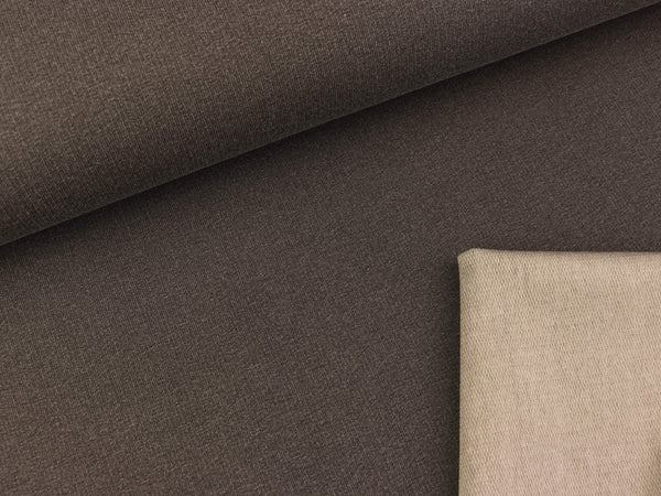 French Terry Vintage Look dunkelbraun-beige