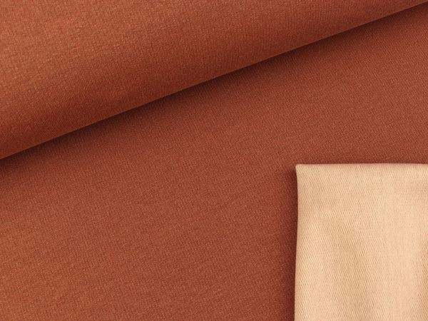 French Terry Vintage Look ziegelrot-altrosa