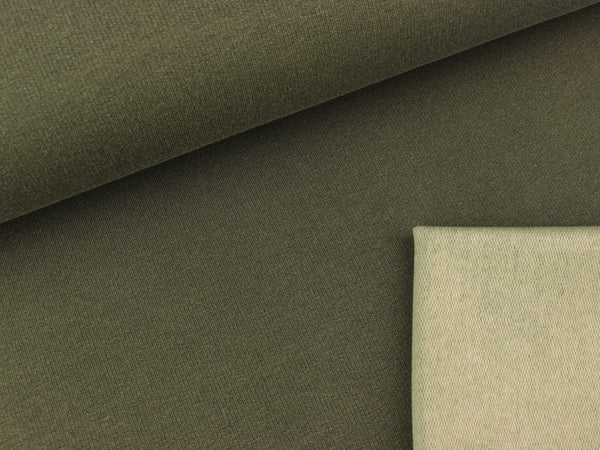 French Terry Vintage Look forest green-helles oliv