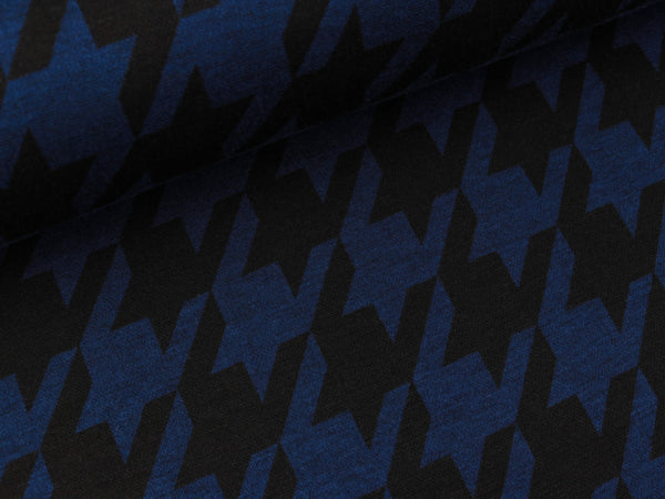 Jersey Pied-de-Poule Hahnentritt dunkelblau-schwarz