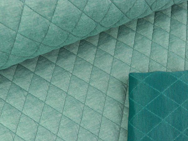 Heavy Knit Viskose Steppstoff Rautenmuster oldmint meliert