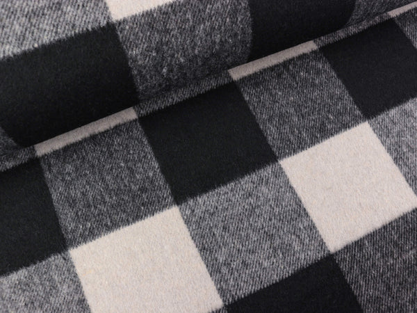 Heavy Knit Großes Karomuster grau-hellgrau-schwarz