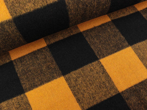 Heavy Knit Großes Karomuster senfgelb-schwarz