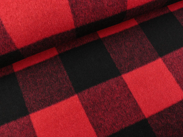 Heavy Knit Großes Karomuster rot-schwarz