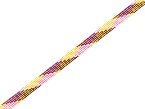 1m Flachkordel Twist Me Plaid Travel the World ortensia-curry-mokka-meringa 15mm