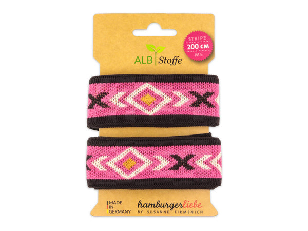 Stripe Me Icon Travel the World Band mokka-ortensia-winterweiß-curry