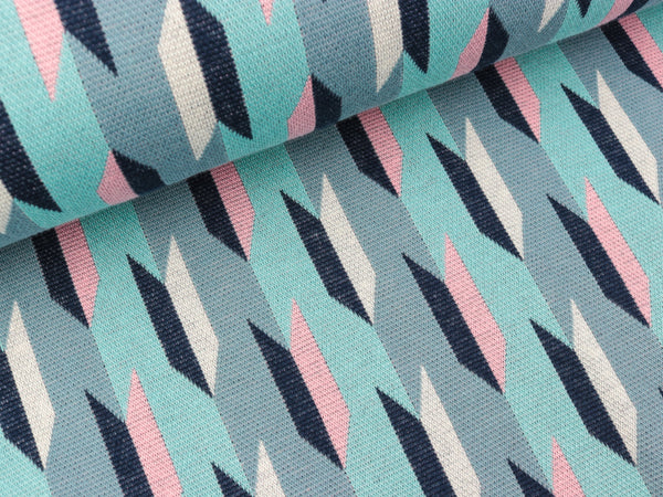 Hamburger Liebe 5 Farb-Jacquardjersey Travel the World Hunting Season garda-celeste-winterweiß-rose-blue navy