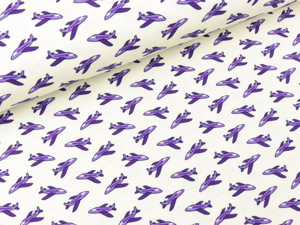 Hamburger Liebe Baumwolljersey Travel the World First Class meringa-viola-glicine