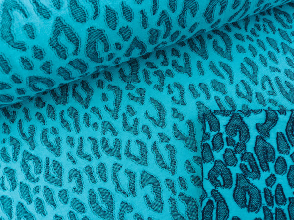 Hamburger Liebe Travel the World Scherli Jaquard Jersey Safari Fringe türkis-blue navy