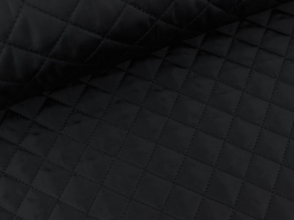 Steppstoff Dahli Quilt Rautenmuster schwarz uni wattiert