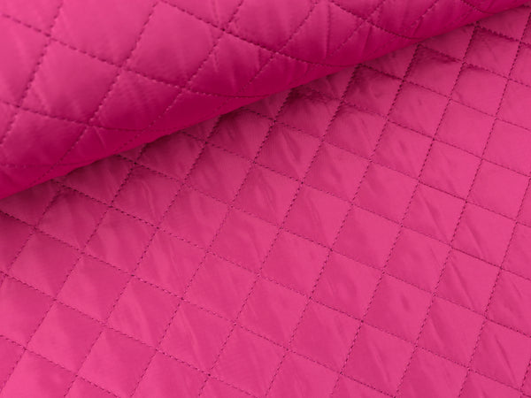 Steppstoff Dahli Quilt Rautenmuster fuchsia uni wattiert