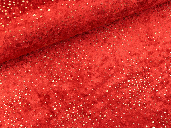 Pannesamt Fidenzia Goldstaub auf Weihnachtsrot