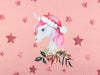 Baumwolljersey Christmas Unicorn altrosa-bunt Panel 80cm