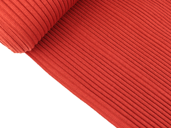 Grobstrickbündchen Heiko Rippen ziegelrot uni Schlauchware HW22/23