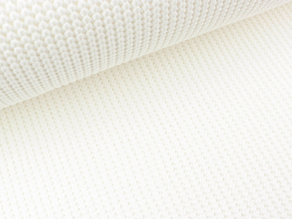 Strickstoff Cable Grobstrick gerippt wollweiß uni