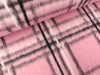 Mantel- und Jackenstoff Heavy brush Karos rosa-schwarz-creme