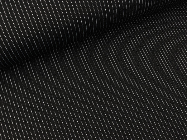 Punta di Roma Nylon Jersey Small Pin Stripes schwarz-weiß