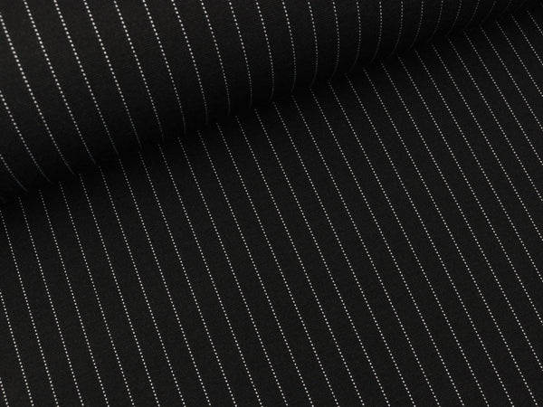 Punta di Roma Nylon Jersey Medium Pin Stripes schwarz-weiß