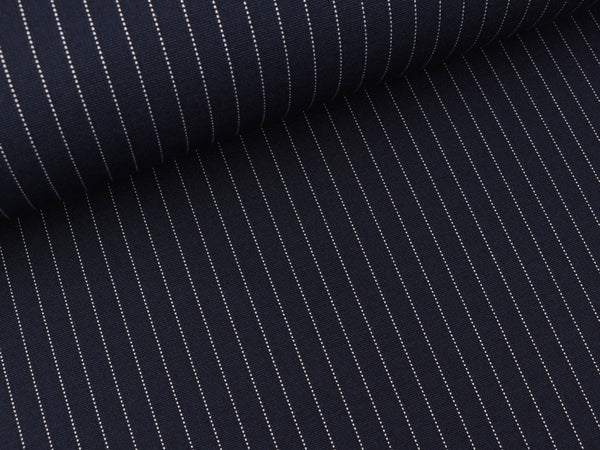 Punta di Roma Nylon Jersey Medium Pin Stripes navy-weiß