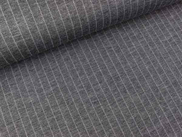 Punta di Roma Nylon Jersey Medium Pin Stripes grey meliert-weiß