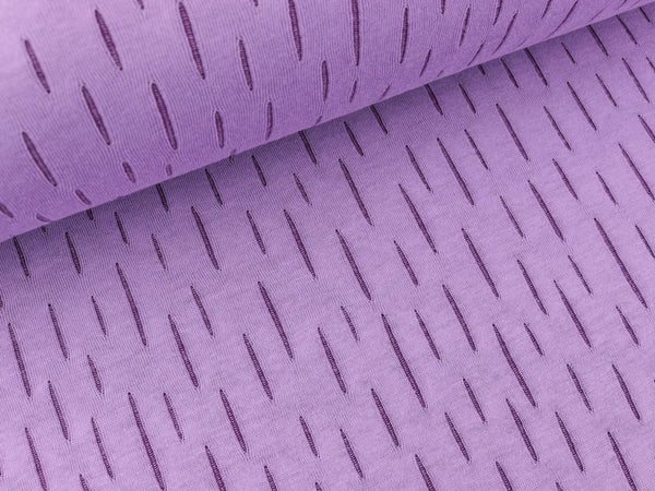 Hamburger Liebe Doubleface Jacquard Jersey Pretty & Pure Dashed glicine-viola