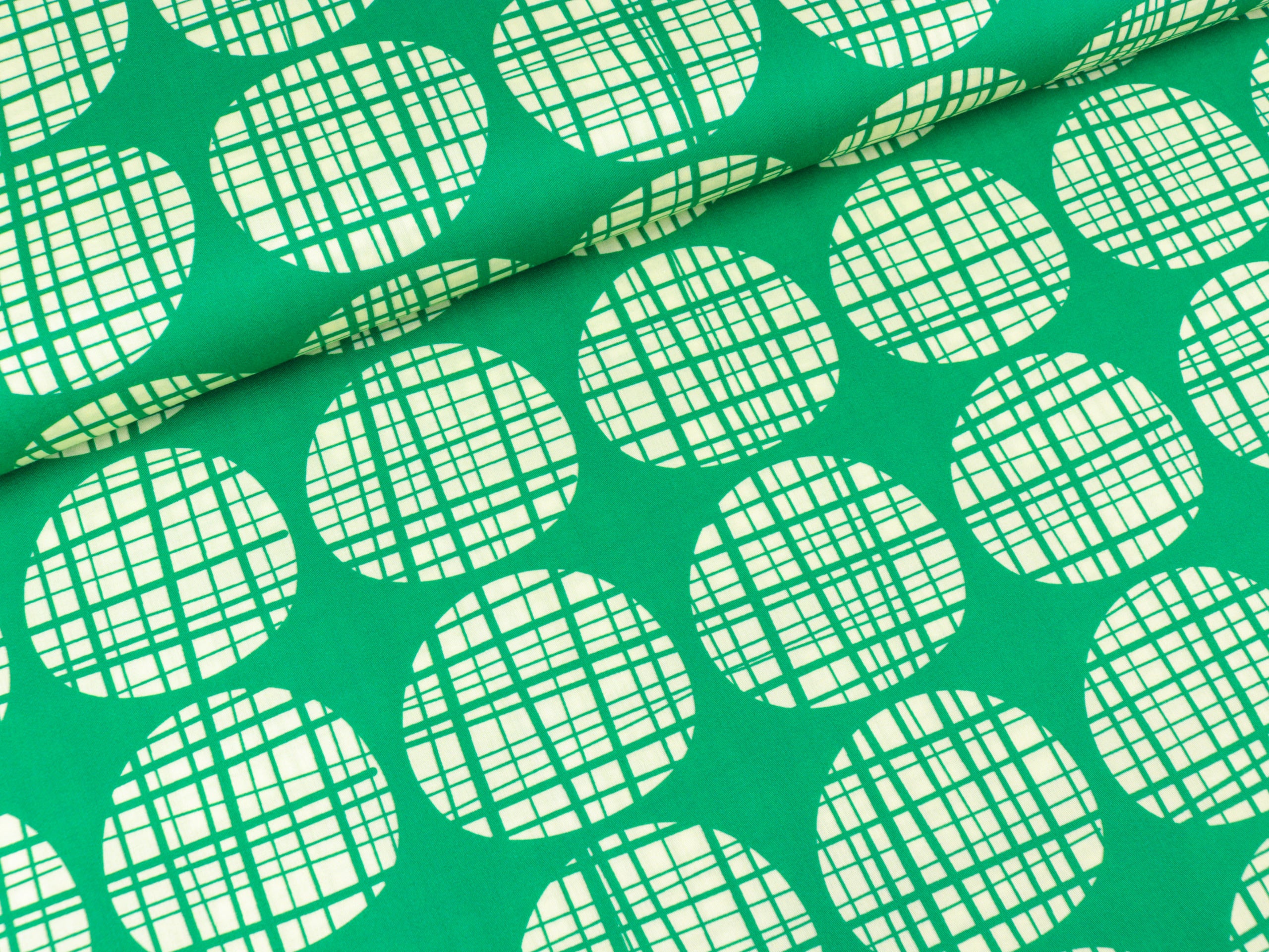 erba-vanille - Satin & Webware New hüpfende Liebe Hamburger verde Circles Das Pretty Pure Cotton Komma\