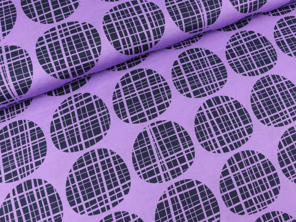 Hamburger Liebe New Cotton Satin Webware Pretty & Pure Circles glicine-blue navy