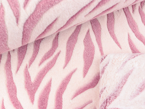 Cuddle Jacquard Fleece Zebra puder-altrosa