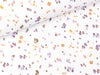 Baumwolljersey Mini Flowers and Leaves lavendel-bunt auf Weiß Digitalprint
