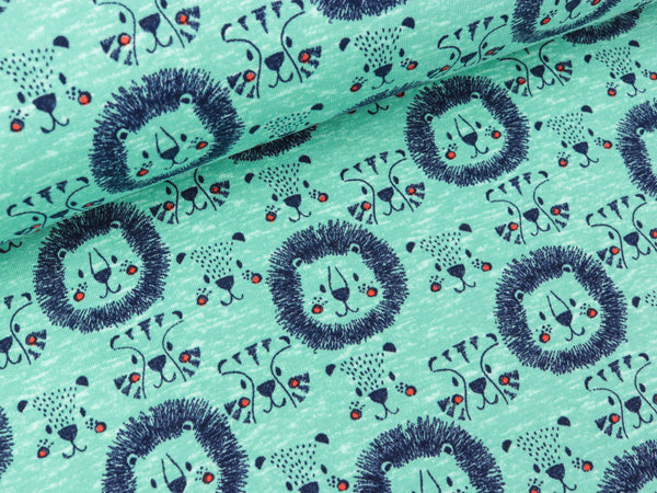 Baumwollsweat Lion Party Löwen auf Mint