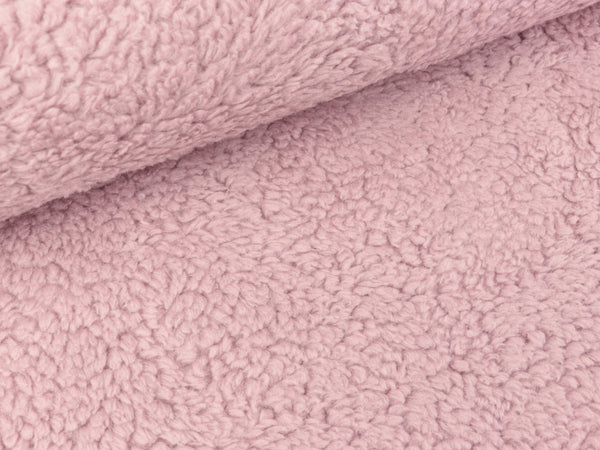 Kuscheliger Baumwoll Teddy Stoff altrosa uni