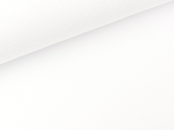 Gestrickter Baumwoll Waffeljersey weiß uni