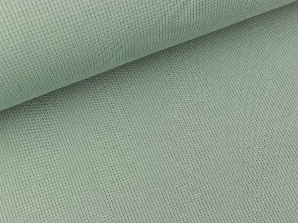 Gestrickter Baumwoll Waffeljersey altgrün uni