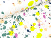 Baumwolljersey Splatter Farbkleckse nude-hellgrün-helllila-dunkelblau-bunt auf Weiß