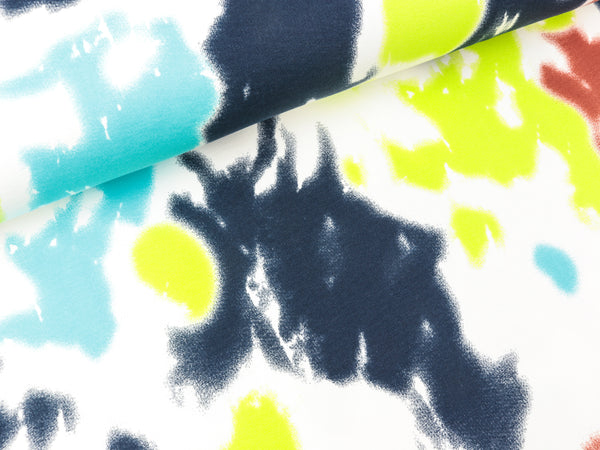 French Terry Tie Dye Print Watercolor denim-multicolor auf Weiß