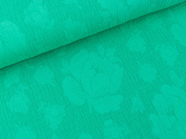 Baumwoll Leinen Gemisch Jacquard Elise emerald uni