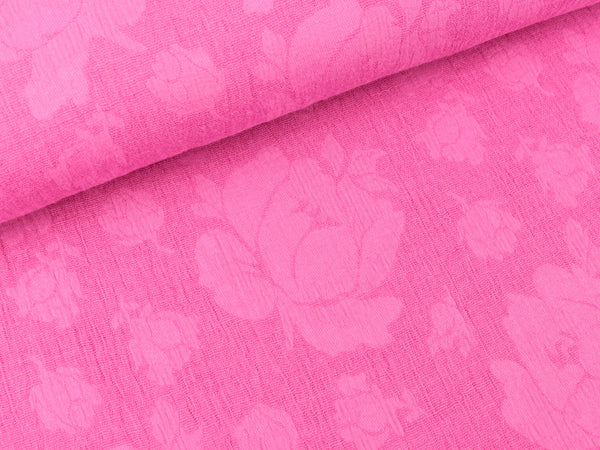 Baumwoll Leinen Gemisch Jacquard Elise fuchsia uni