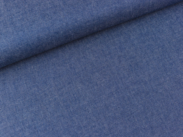 Chambray Leichter Jeansstoff washed blue uni