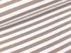 Baumwolljersey YD Stripe taupe-weiß 1cm Streifenbreite