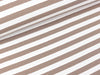 Baumwolljersey YD Stripe taupe-weiß 1cm Streifenbreite