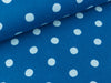 Baumwoll Double Gauze Color Dots wasserblau auf Blau