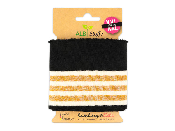 Cuff Me College Glam Glossy Bündchen schwarz-meringa-curry-gold
