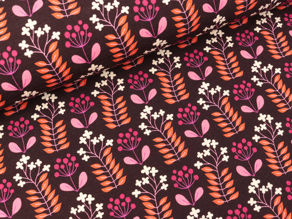 Hamburger Liebe Baumwolljersey Glossy Petit Bloom bordeaux-bunt