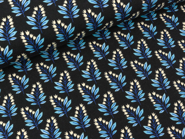 Hamburger Liebe Baumwolljersey Glossy Petit Bells blue navy-bunt