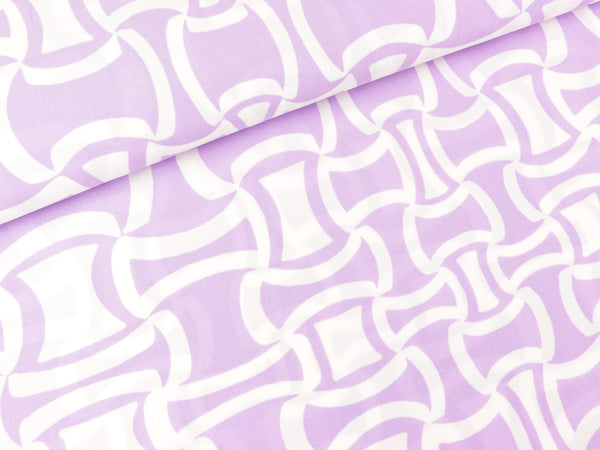 Viskose Popeline Webware flieder-weiß by Frau Maerz