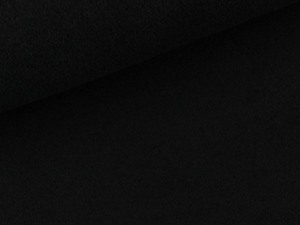 Terry Fleece Baumwollfrottee mit Fleeceabseite schwarz uni
