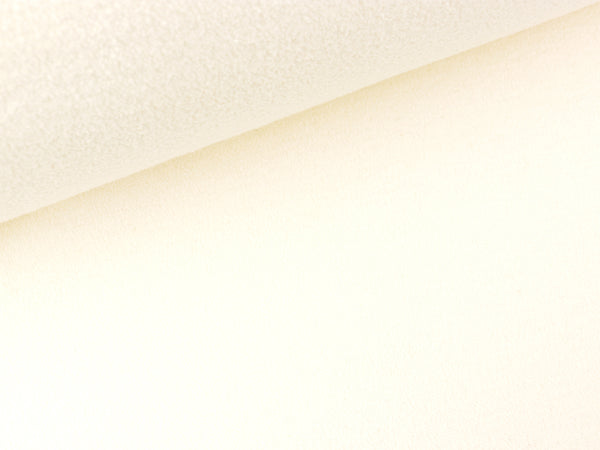 Terry Fleece Baumwollfrottee mit Fleeceabseite ecru uni